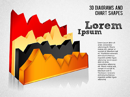 Diagrammes 3D et formes de graphiques, Diapositive 3, 01379, Formes — PoweredTemplate.com