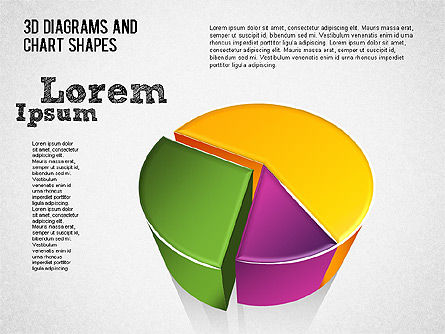 3d diagramas e formas de gráficos, Deslizar 4, 01379, Formas — PoweredTemplate.com