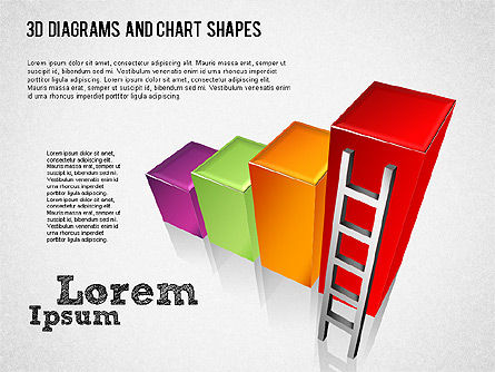 3D Diagrams and Charts Shapes, Slide 5, 01379, Shapes — PoweredTemplate.com