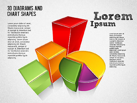 3D-diagrammen en grafieken vormen, Dia 6, 01379, Figuren — PoweredTemplate.com
