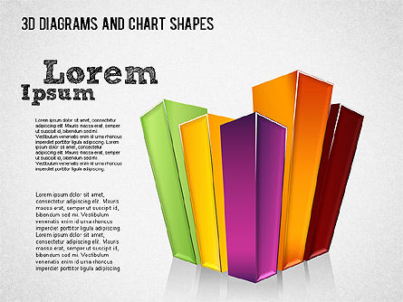 3D Diagrams and Charts Shapes, Slide 7, 01379, Shapes — PoweredTemplate.com