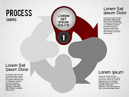 Stage Process Shapes, 01384, Process Diagrams — PoweredTemplate.com
