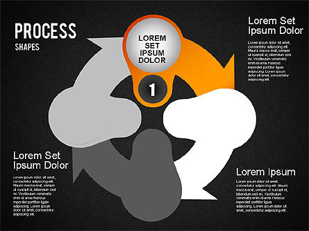 Formes de processus d'étape, Diapositive 12, 01384, Schémas de procédés — PoweredTemplate.com