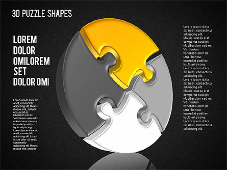 Formas de quebra-cabeça .3d, Deslizar 11, 01389, Diagramas em Puzzle — PoweredTemplate.com