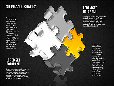 3D Puzzle Shapes, Slide 12, 01389, Puzzle Diagrams — PoweredTemplate.com