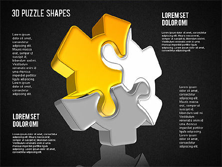 3D Puzzle Shapes, Slide 14, 01389, Puzzle Diagrams — PoweredTemplate.com