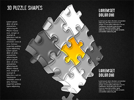3D 퍼즐 모양, 슬라이드 15, 01389, 퍼즐 도표 — PoweredTemplate.com