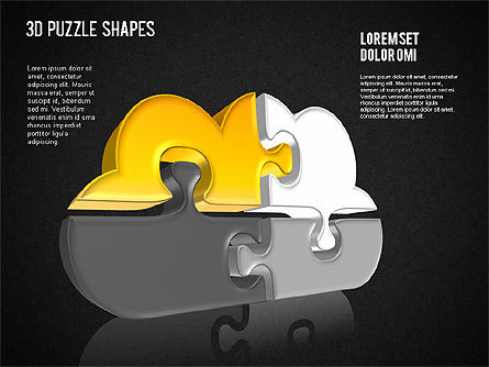 Formas de quebra-cabeça .3d, Deslizar 16, 01389, Diagramas em Puzzle — PoweredTemplate.com