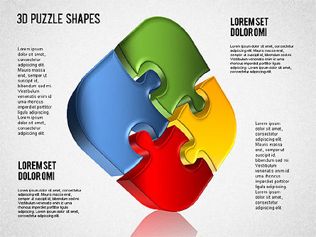 3D Puzzle Shapes, Slide 2, 01389, Puzzle Diagrams — PoweredTemplate.com