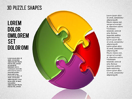 3D Puzzle Shapes, Slide 3, 01389, Puzzle Diagrams — PoweredTemplate.com