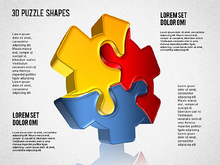 Formas de quebra-cabeça .3d, Deslizar 6, 01389, Diagramas em Puzzle — PoweredTemplate.com