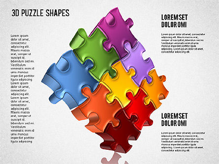 3D-puzzel vormen, Dia 7, 01389, Puzzeldiagrammen — PoweredTemplate.com