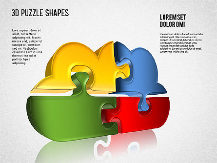 3D-puzzel vormen, Dia 8, 01389, Puzzeldiagrammen — PoweredTemplate.com