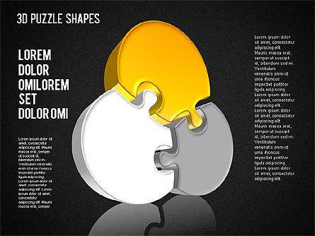 3D 퍼즐 모양, 슬라이드 9, 01389, 퍼즐 도표 — PoweredTemplate.com