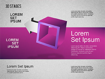 3D Stufen Diagramm, PowerPoint-Vorlage, 01391, Ablaufdiagramme — PoweredTemplate.com