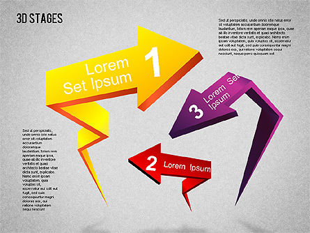 Diagramme des étapes 3D, Diapositive 10, 01391, Schémas d'étapes — PoweredTemplate.com