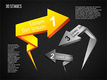 Diagramme des étapes 3D, Diapositive 15, 01391, Schémas d'étapes — PoweredTemplate.com