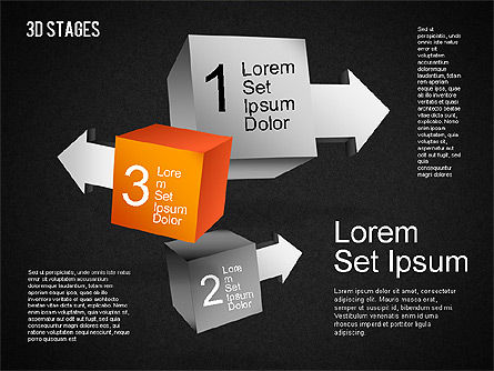 3d 단계 다이어그램, 슬라이드 16, 01391, 단계 도표 — PoweredTemplate.com