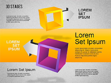 Diagrama de las Etapas 3D, Diapositiva 2, 01391, Diagramas de la etapa — PoweredTemplate.com