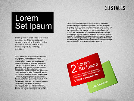 3d 단계 다이어그램, 슬라이드 5, 01391, 단계 도표 — PoweredTemplate.com