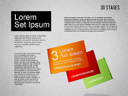 Diagramme des étapes 3D, Diapositive 6, 01391, Schémas d'étapes — PoweredTemplate.com