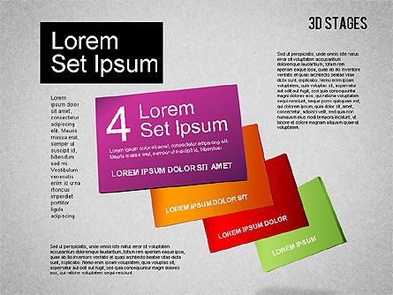 Diagramme des étapes 3D, Diapositive 7, 01391, Schémas d'étapes — PoweredTemplate.com
