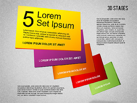 3D Stufen Diagramm, Folie 8, 01391, Ablaufdiagramme — PoweredTemplate.com