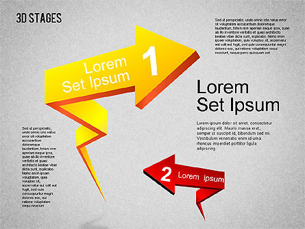 Diagramme des étapes 3D, Diapositive 9, 01391, Schémas d'étapes — PoweredTemplate.com