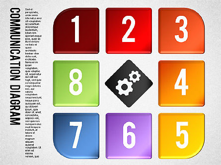 Diagrama de la etapa de comunicación, Plantilla de PowerPoint, 01393, Diagramas de la etapa — PoweredTemplate.com