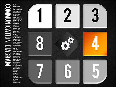 통신 단계 다이어그램, 슬라이드 14, 01393, 단계 도표 — PoweredTemplate.com