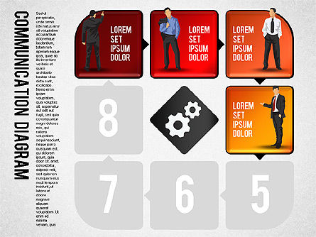 Diagramme de la phase de communication, Diapositive 5, 01393, Schémas d'étapes — PoweredTemplate.com