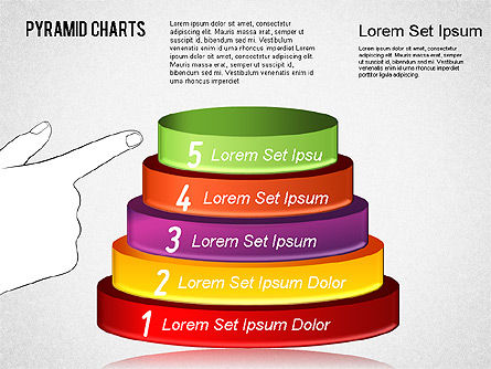 계층화 된 피라미드 도구 상자, 슬라이드 12, 01397, 단계 도표 — PoweredTemplate.com