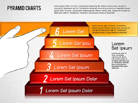 계층화 된 피라미드 도구 상자, 슬라이드 6, 01397, 단계 도표 — PoweredTemplate.com