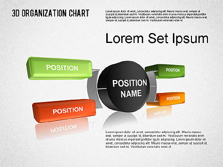 3d organigram, PowerPoint-sjabloon, 01399, Organisatorische Grafieken — PoweredTemplate.com
