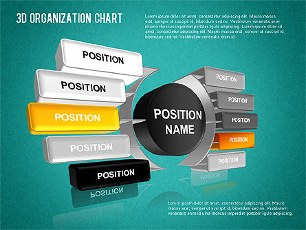 Organigramme 3d, Diapositive 11, 01399, Graphiques organisationnels — PoweredTemplate.com