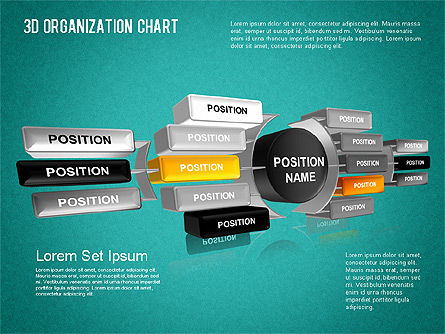 Organigramme 3d, Diapositive 12, 01399, Graphiques organisationnels — PoweredTemplate.com