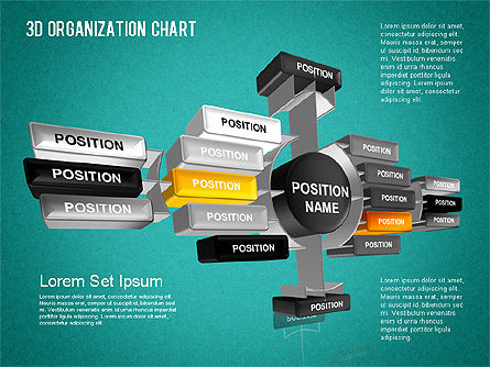 Organigramme 3d, Diapositive 13, 01399, Graphiques organisationnels — PoweredTemplate.com
