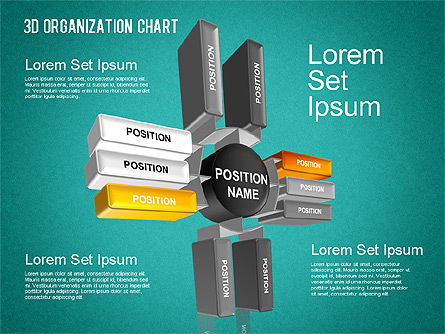 3D Organizational Chart, Slide 14, 01399, Organizational Charts — PoweredTemplate.com