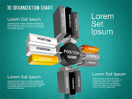 Organigramme 3d, Diapositive 15, 01399, Graphiques organisationnels — PoweredTemplate.com