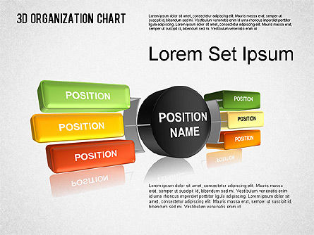 Organigramme 3d, Diapositive 2, 01399, Graphiques organisationnels — PoweredTemplate.com