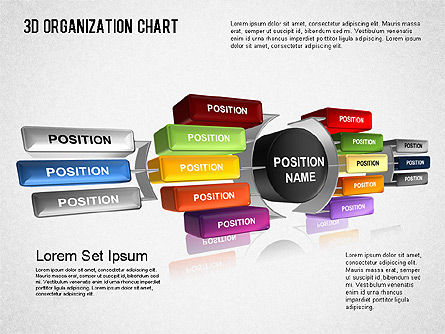 Organigramme 3d, Diapositive 4, 01399, Graphiques organisationnels — PoweredTemplate.com