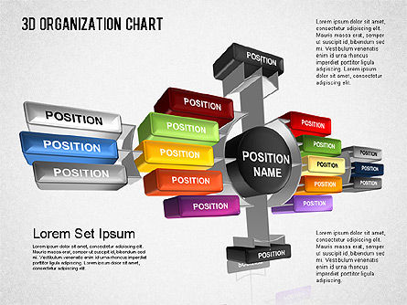 Organigramme 3d, Diapositive 5, 01399, Graphiques organisationnels — PoweredTemplate.com