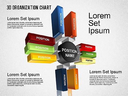 Organigramme 3d, Diapositive 6, 01399, Graphiques organisationnels — PoweredTemplate.com