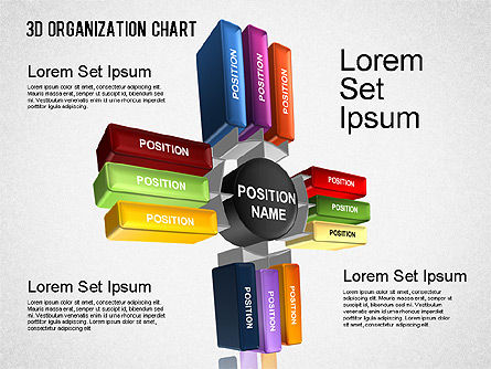 Organigramme 3d, Diapositive 7, 01399, Graphiques organisationnels — PoweredTemplate.com
