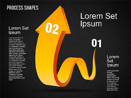 Boîte à outils de formes de processus 3D, Diapositive 16, 01400, Schémas de procédés — PoweredTemplate.com