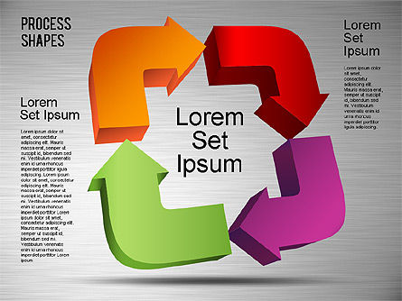 Boîte à outils de formes de processus 3D, Diapositive 4, 01400, Schémas de procédés — PoweredTemplate.com