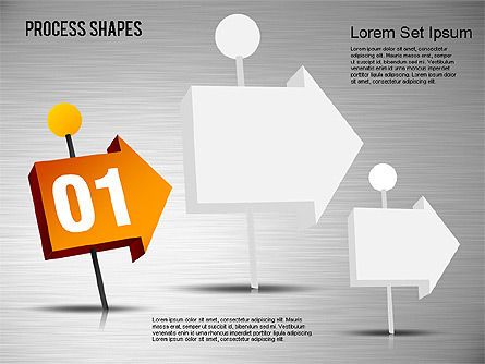 Boîte à outils de formes de processus 3D, Diapositive 9, 01400, Schémas de procédés — PoweredTemplate.com