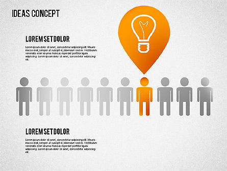 아이디어 개념, 슬라이드 9, 01406, 단계 도표 — PoweredTemplate.com