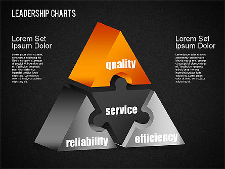 Gráficos de liderança, Deslizar 12, 01407, Diagramas de Etapas — PoweredTemplate.com
