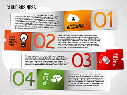 Diagrama de negocio en la nube, Diapositiva 13, 01409, Diagramas de proceso — PoweredTemplate.com